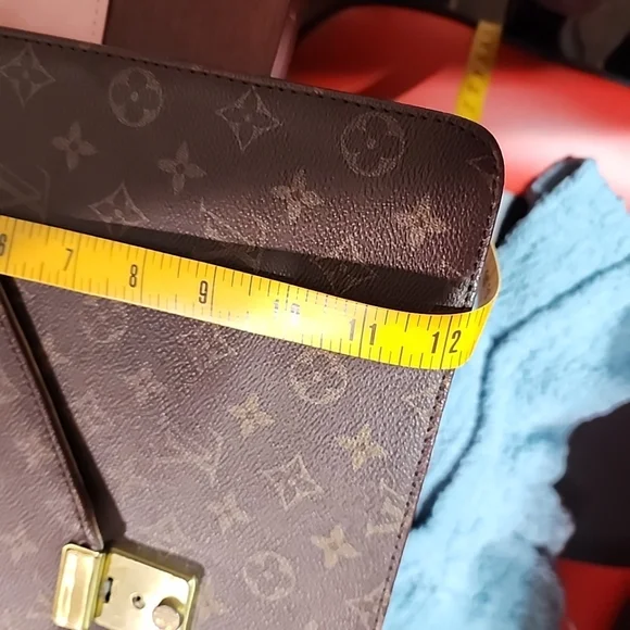 Designer Inspired Monogram Satchel | Structured Crossbody Briefcase Bag - Picture 6 of 10